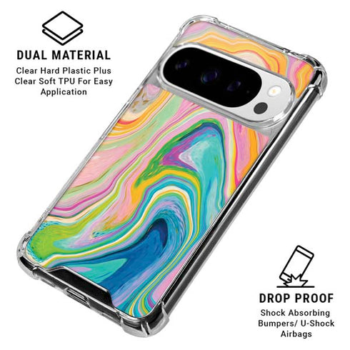 Rainbow Marble by Etta Vee Google Pixel 10 Pro XL Clear Case